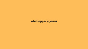 whatsapp мэдээлэл